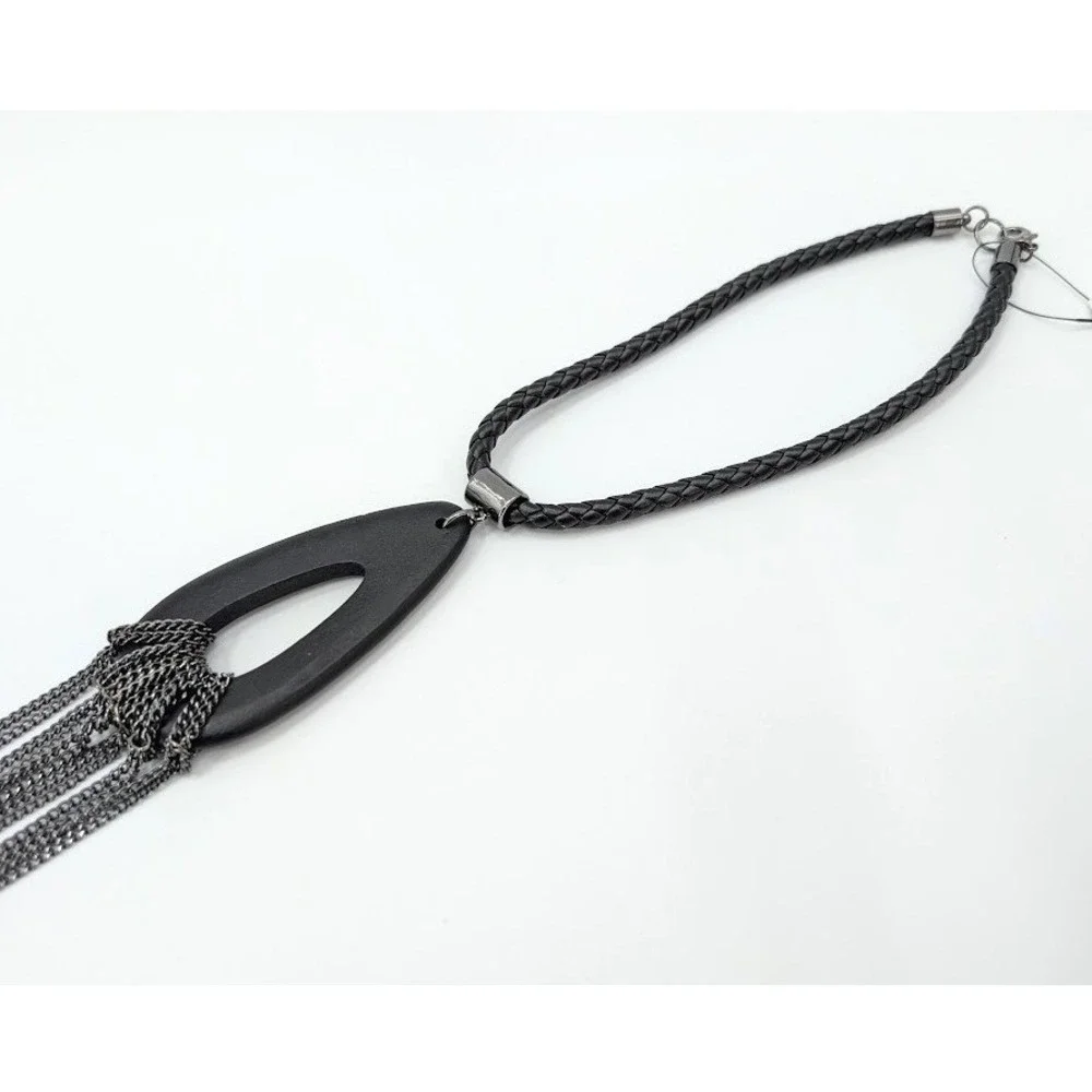 Free People Cowboys Don't Cry Body Necklace Tassel Leather Festival
